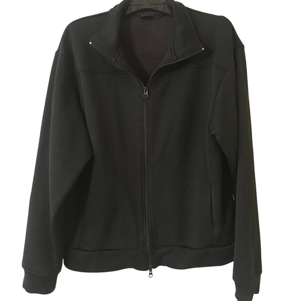 Vintage Gap Medium Jacket Black Dual Zipper Front Slip Pockets Mock Turtle Neck